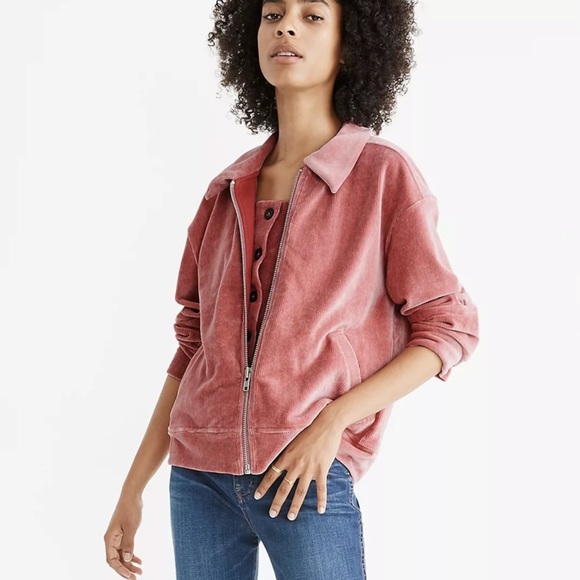 Texture & Thread Velour Corduroy Bomber Jacket - Picture 1 of 5
